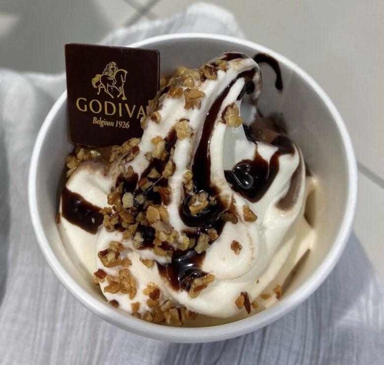 GODIVAのお店で購入できるソフトクリーム