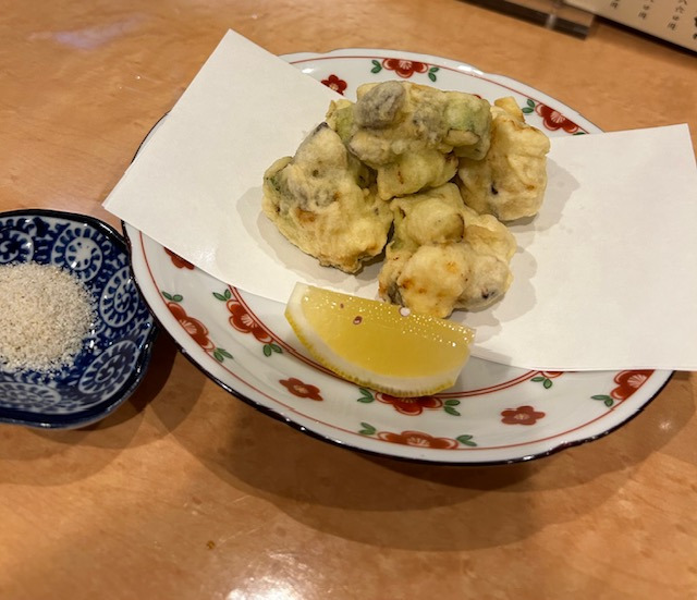 穴子とアスパラのかき揚げ